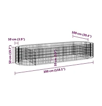 Gabion Raised Bed Galvanized Iron 118.1"x39.4"x19.7"