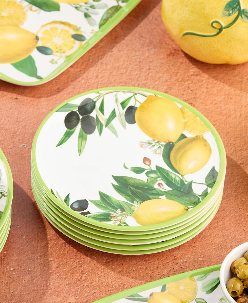 Certified International Limone Melamine 6-Pc. Salad Plates, Service For 6