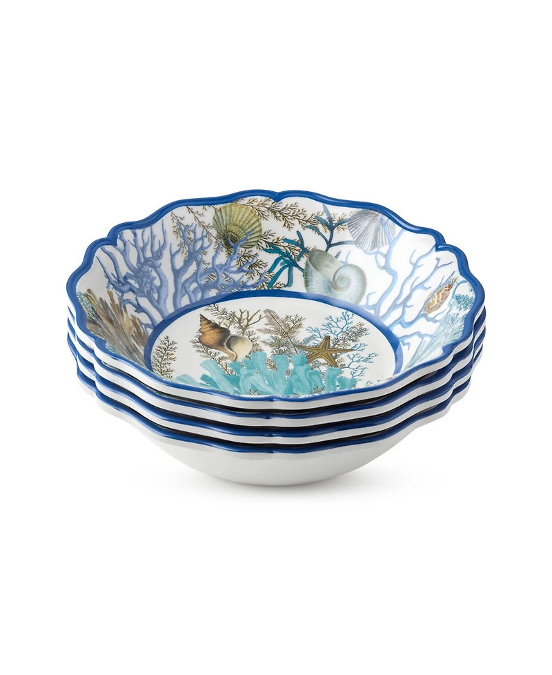 Certified International Blue Lagoon Melamine 4-Pc. All-Purpose Bowls, Service For 4