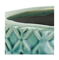 Ceramic Round Planter with Geometric Pattern – Versatile Pot for Home & Garden