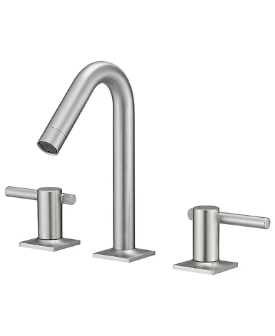 8 in. Widespread Double Handle High-Arc Bathroom Faucet Water-Saving With Drain Kit Brushed Nickel