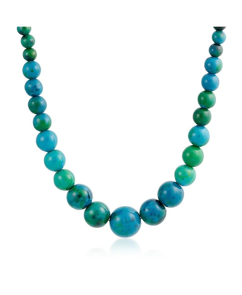 Bling Jewelry Graduated Round Bead Ball Strand Natural Stone Necklace 18 Inches