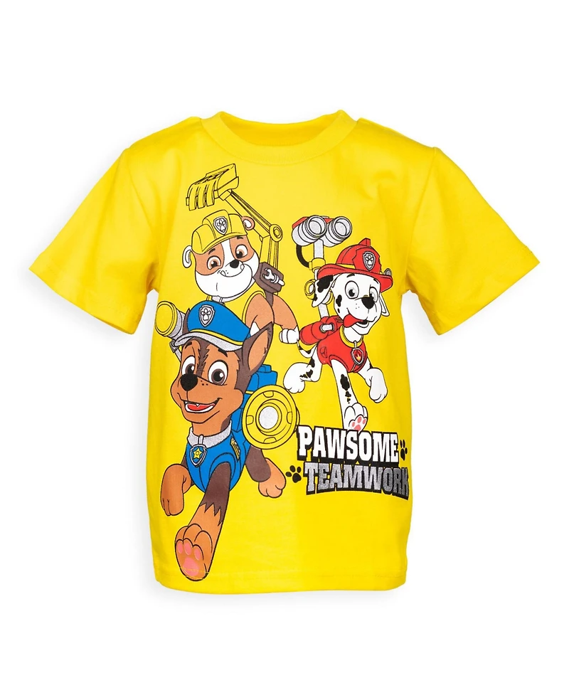 Paw Patrol Boys Nickelodeon Chase Marshall Rubble Rocky 4 Pack Graphic T-Shirts to