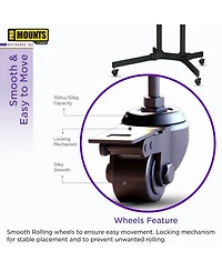 ProMount Premium Rolling Tv Stand with Mount and Adjustable Shelf for 32"-72" TVs up to 110lbs