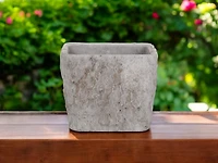 Modern Cement Pot Planter – Rectangular Indoor/Outdoor Garden Box with Speckle Glaze Finish