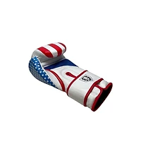 Invincible Fight Gear Hook and Loop Leather Training Boxing Gloves with Usa Flag Colors