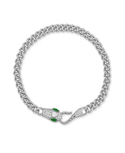 Rachel Zoe Sterling Silver Snake Curb Chain Bracelet
