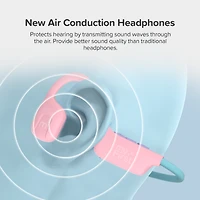 myFirst Headphones Airwaves - Truly Wireless, Bluetooth, Open-Ear headphones for Kids - Pink