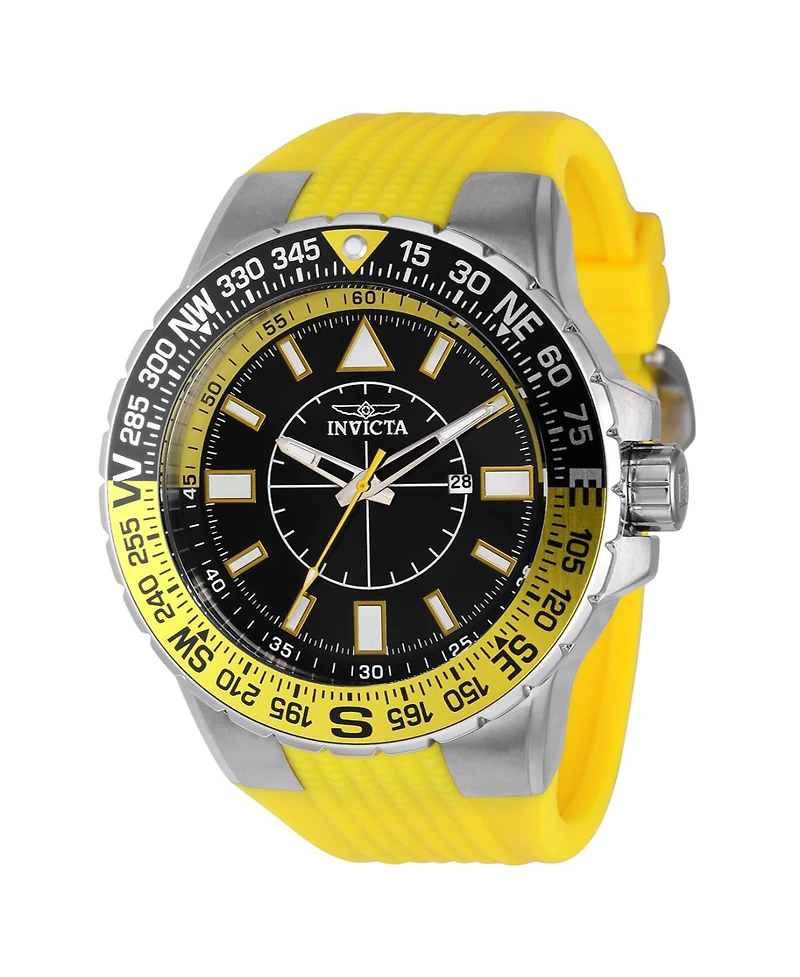 Invicta Men's 36981 Aviator Quartz 3 Hand Black Dial Watch