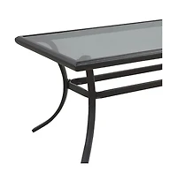 21" Black Metal Outdoor Chat Table