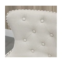 Set of 2, 30 Inch Swivel Bar Stools with Nailhead Trim & Rubberwood Legs-The Pop Home