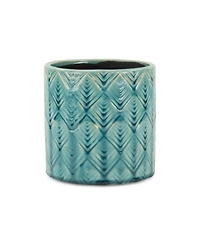 Ceramic Round Planter with Geometric Pattern – Versatile Pot for Home & Garden