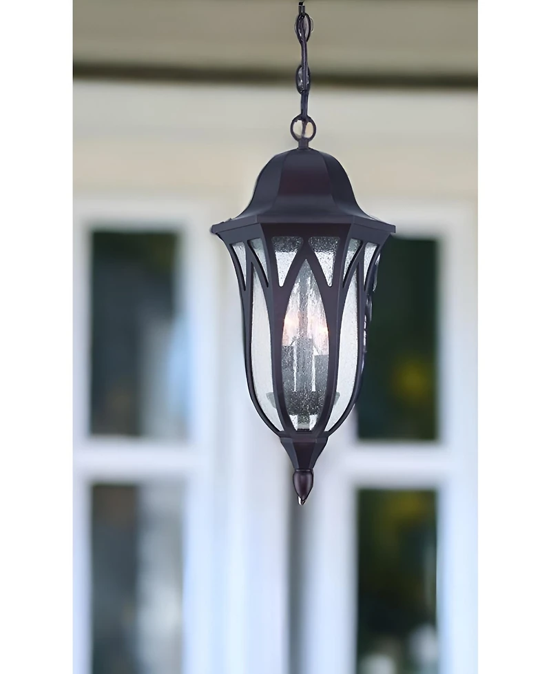 Hanging Light with Geometric Glass Shade – Contemporary Ceiling Lamp
