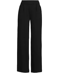 Lands' End Women's Petite Sport Knit High Rise Pleated Wide Leg Pants
