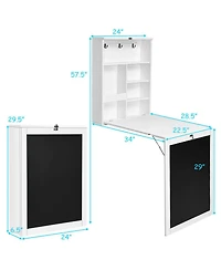 Convertible Wall Mounted Table with A Chalkboard