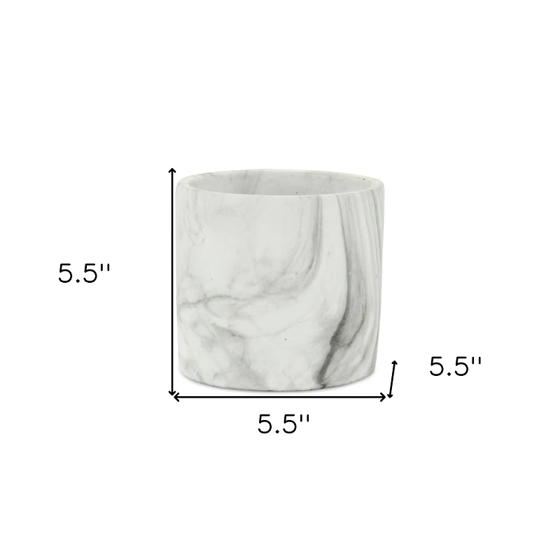 Ceramic Round Planter with Marbleized Finish – Versatile Pot for Home & Garden
