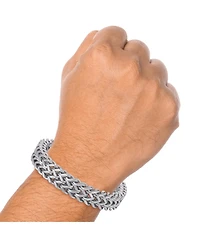 Lucky Brand Men's Silver-Tone Woven Chain Bracelet