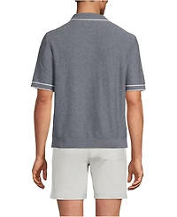 Lands' End Men's Short Sleeve Cooling Zip Sweater Polo