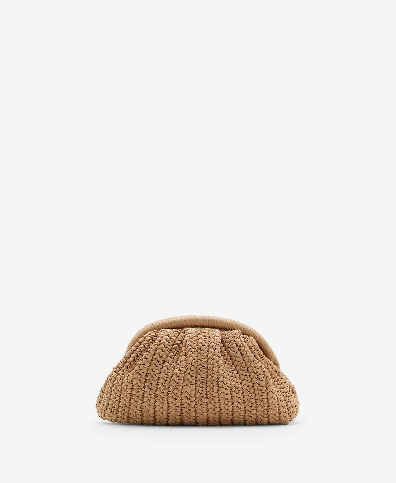 Mango Women's Natural Fiber Clutch Bag