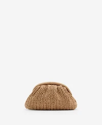 Mango Women's Natural Fiber Clutch Bag