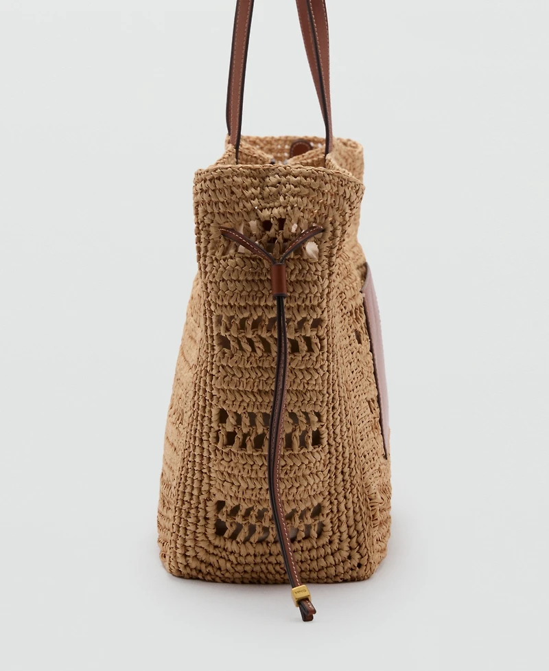 Mango Women's Natural Fiber Shopper Bag