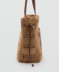 Mango Women's Natural Fiber Shopper Bag