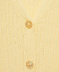 Mango Women's V-Neck Rib-Knit Cardigan Sweater