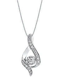 Diamond Ribbon Pendant Necklace (3/8 ct. t.w.) 14k White or Yellow Gold