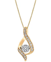 Diamond Ribbon Pendant Necklace (3/8 ct. t.w.) 14k White or Yellow Gold