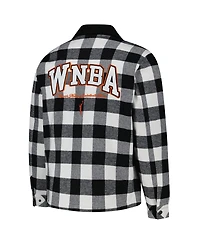 The Wild Collective Men's and Women's Black/White Wnba Gear Flannel Full-Zip Shacket