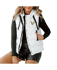 Gameday Couture Women's White Vanderbilt Commodores Hooded Full-Snap Puffer Vest