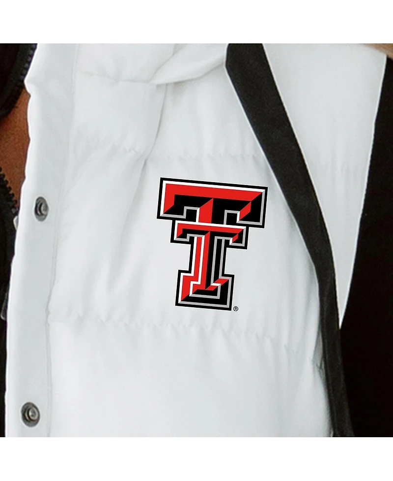 Gameday Couture Women's White Texas Tech Red Raiders Hooded Full-Snap Puffer Vest