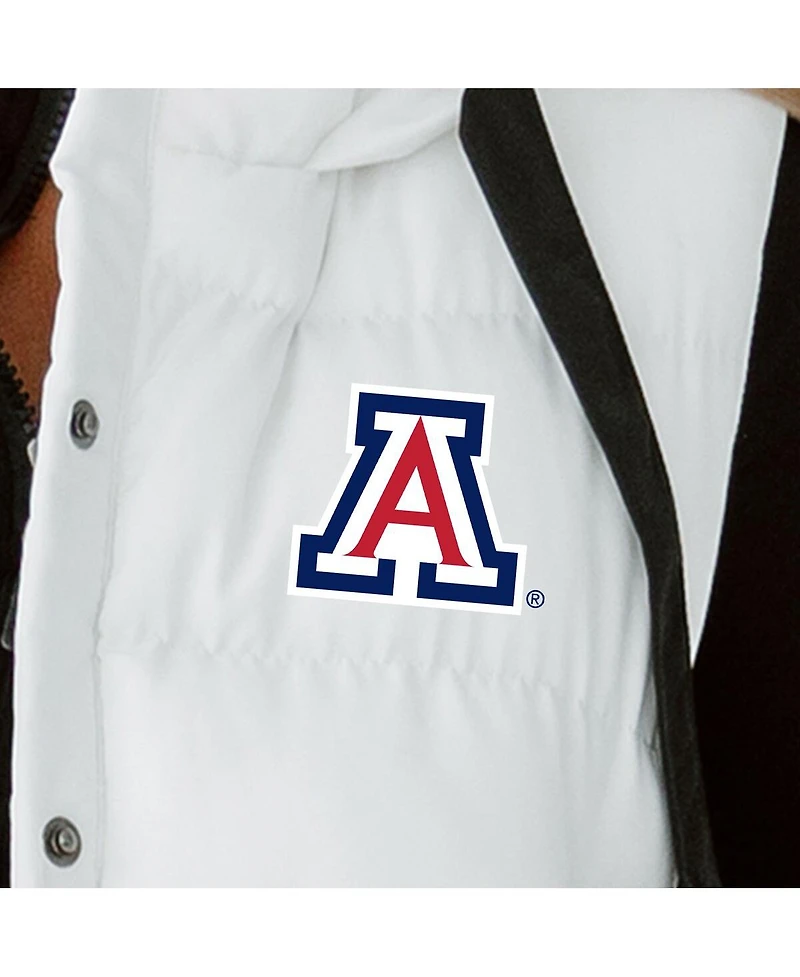 Gameday Couture Women's White Arizona Wildcats Hooded Full-Snap Puffer Vest