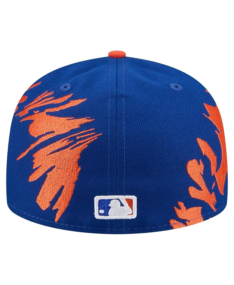 New Era Men's Royal/Orange York Mets Retro Pattern 59FIFTY Fitted Hat