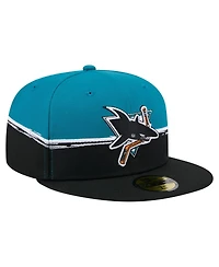 New Era Men's Black/Teal San Jose Sharks Vintage Color Dip 59FIFTY Fitted Hat