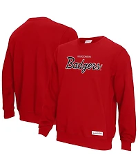 Mitchell & Ness Men's Red Wisconsin Badgers Elite Script Pullover Sweatshirt