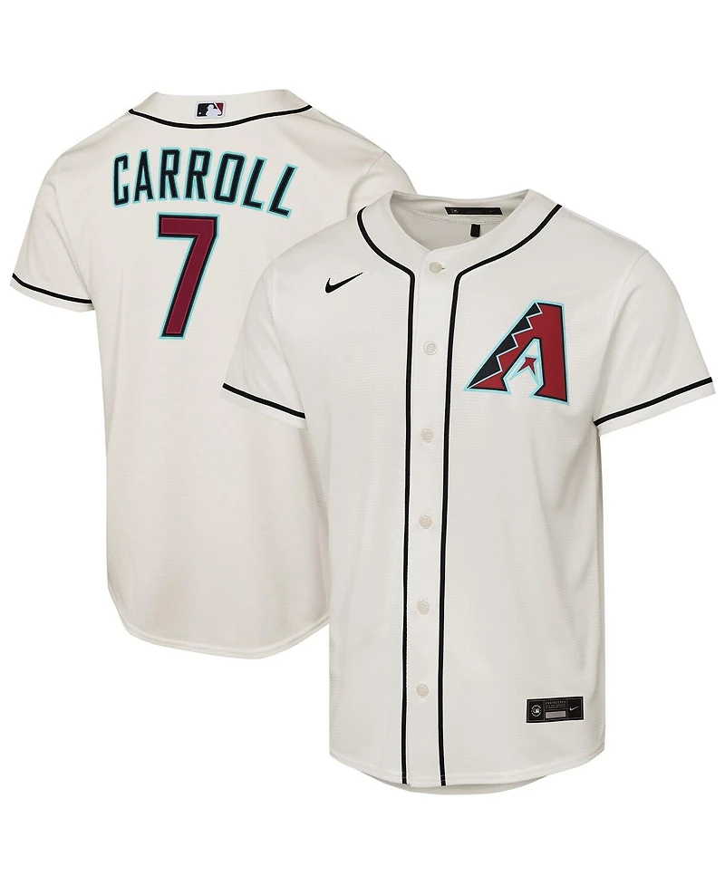 Nike Big Boys and Girls Corbin Carroll Cream Arizona Diamondbacks Home Replica Player Jersey