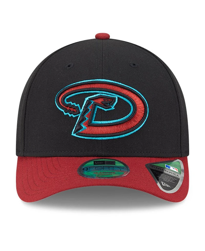 New Era Men's Black/Red Arizona Diamondbacks Player Replica 9FORTY Adjustable Hat