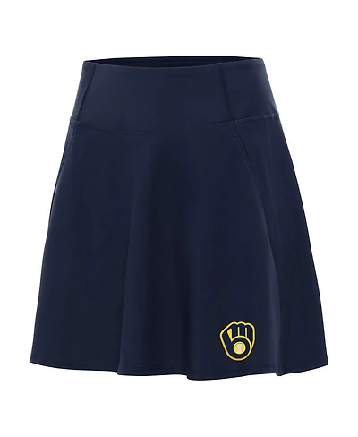 Antigua Women's Navy Milwaukee Brewers Chip Skort