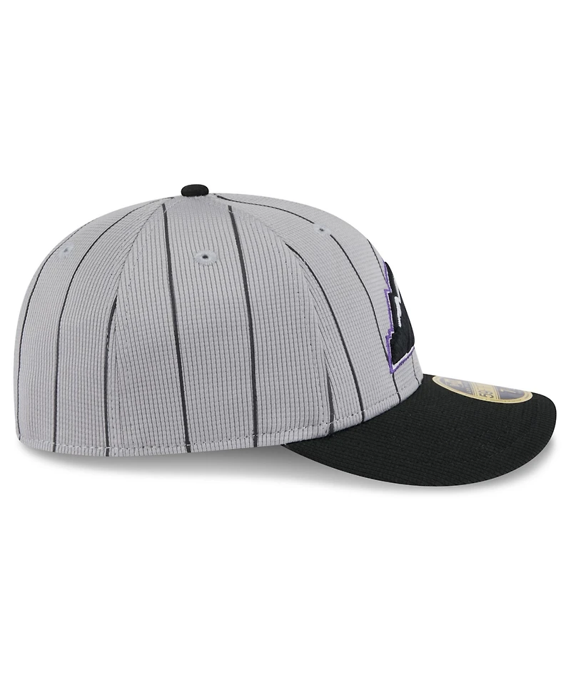 New Era Men's Gray/Black Colorado Rockies 2025 Batting Practice Low Profile 59FIFTY Fitted Hat