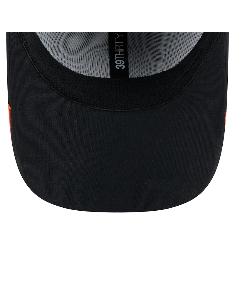 New Era Men's Black Philadelphia Flyers Linear Featherweight 39THIRTY Flex Hat