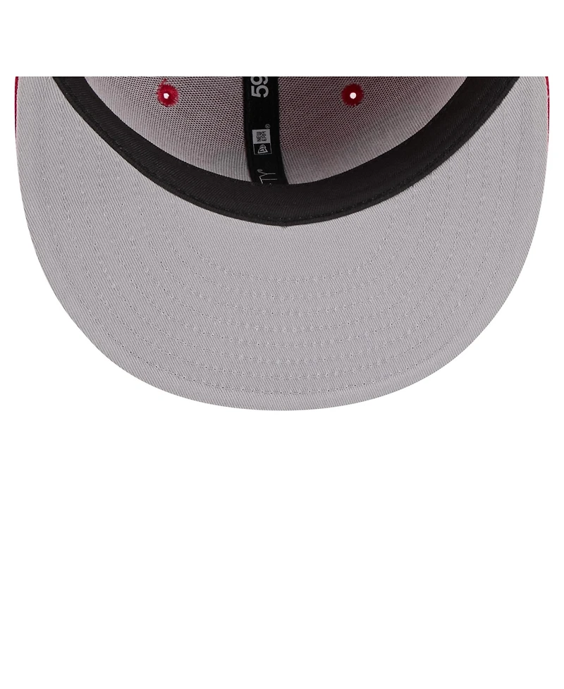 New Era Men's Red Philadelphia Phillies Overlap 59FIFTY Fitted Hat