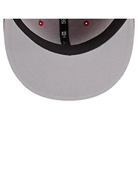 New Era Men's Red Philadelphia Phillies Overlap 59FIFTY Fitted Hat