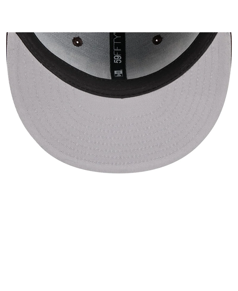 New Era Men's Brown San Diego Padres Overlap 59FIFTY Fitted Hat