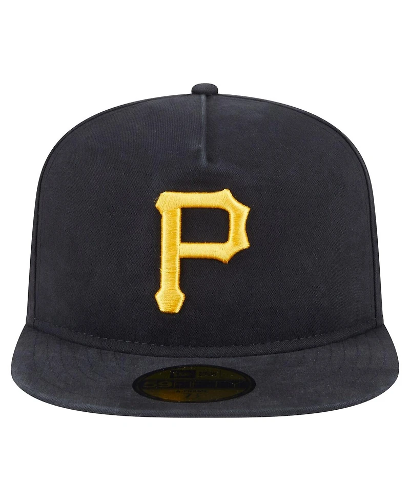 New Era Men's Black Pittsburgh Pirates Championship Side Flag A-Frame 59FIFTY Fitted Hat