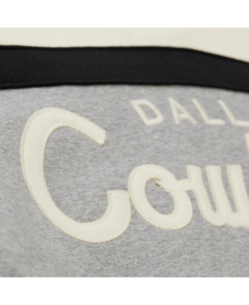 Mitchell & Ness Men's Cream/Gray Dallas Cowboys Head Coach Vintage Logo Pullover Hoodie