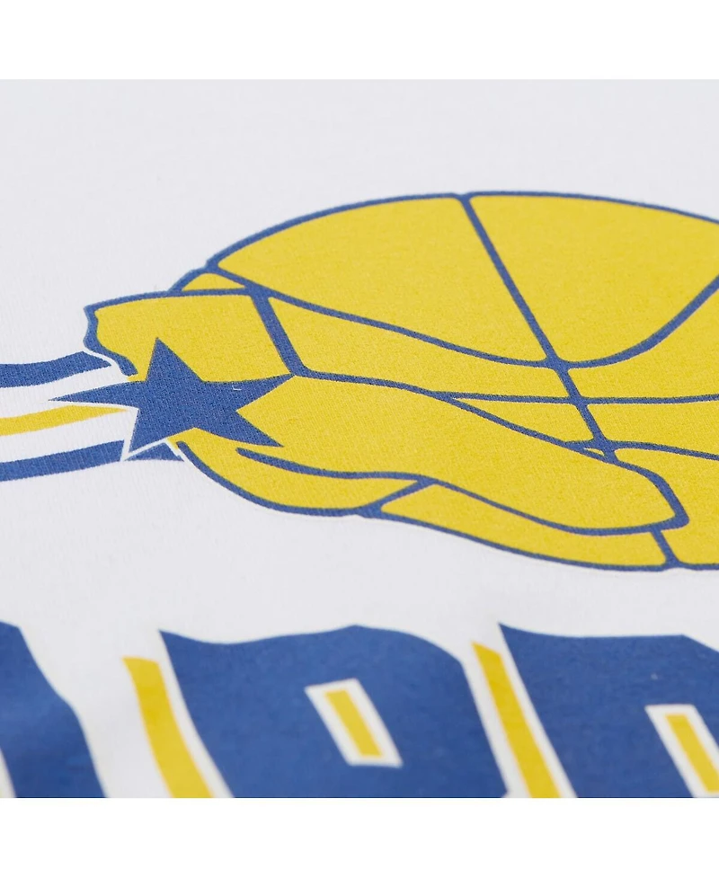 Mitchell & Ness Men's and Women's White Golden State Warriors Hardwood Classics Vintage Team Origins Premium T-Shirt