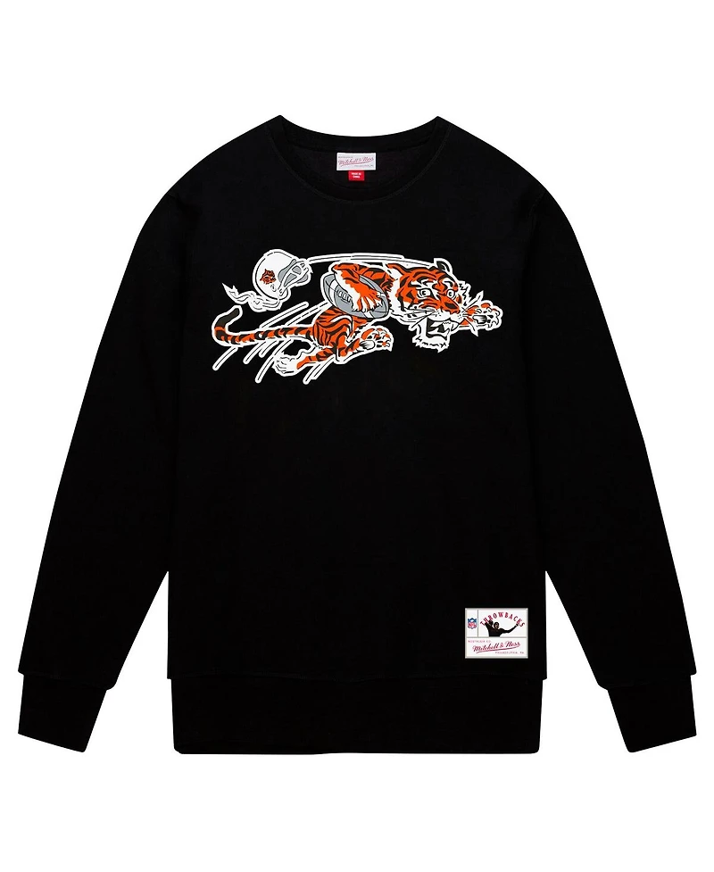Mitchell & Ness Men's Black Cincinnati Bengals Basic Fleece Pullover Sweatshirt