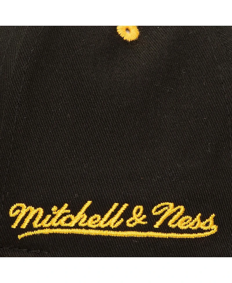 Mitchell & Ness Men's Black/Gold Los Angeles Lakers Backside Script 2-Tone Pro Crown Adjustable Hat