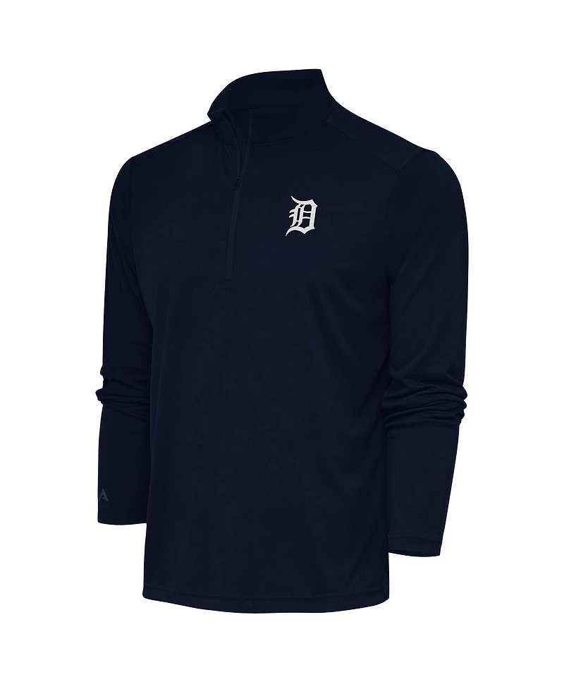 Antigua Men's Navy Detroit Tigers Metallic Tribute Quarter-Zip Top